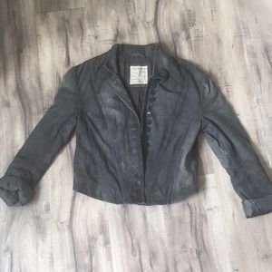 ALLSAINTS grey leather jacket